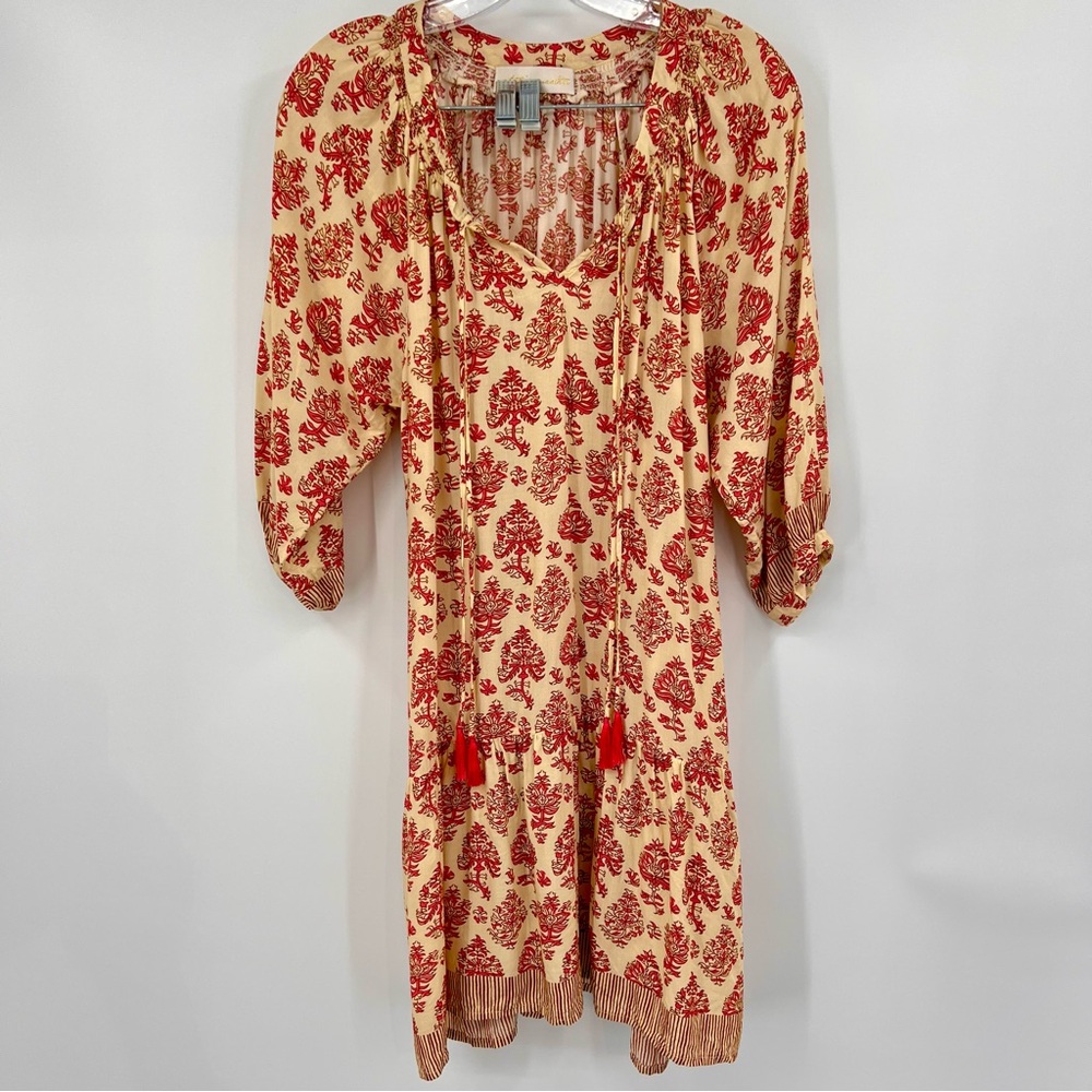 Natalie Martin Red and Cream Mini Dress